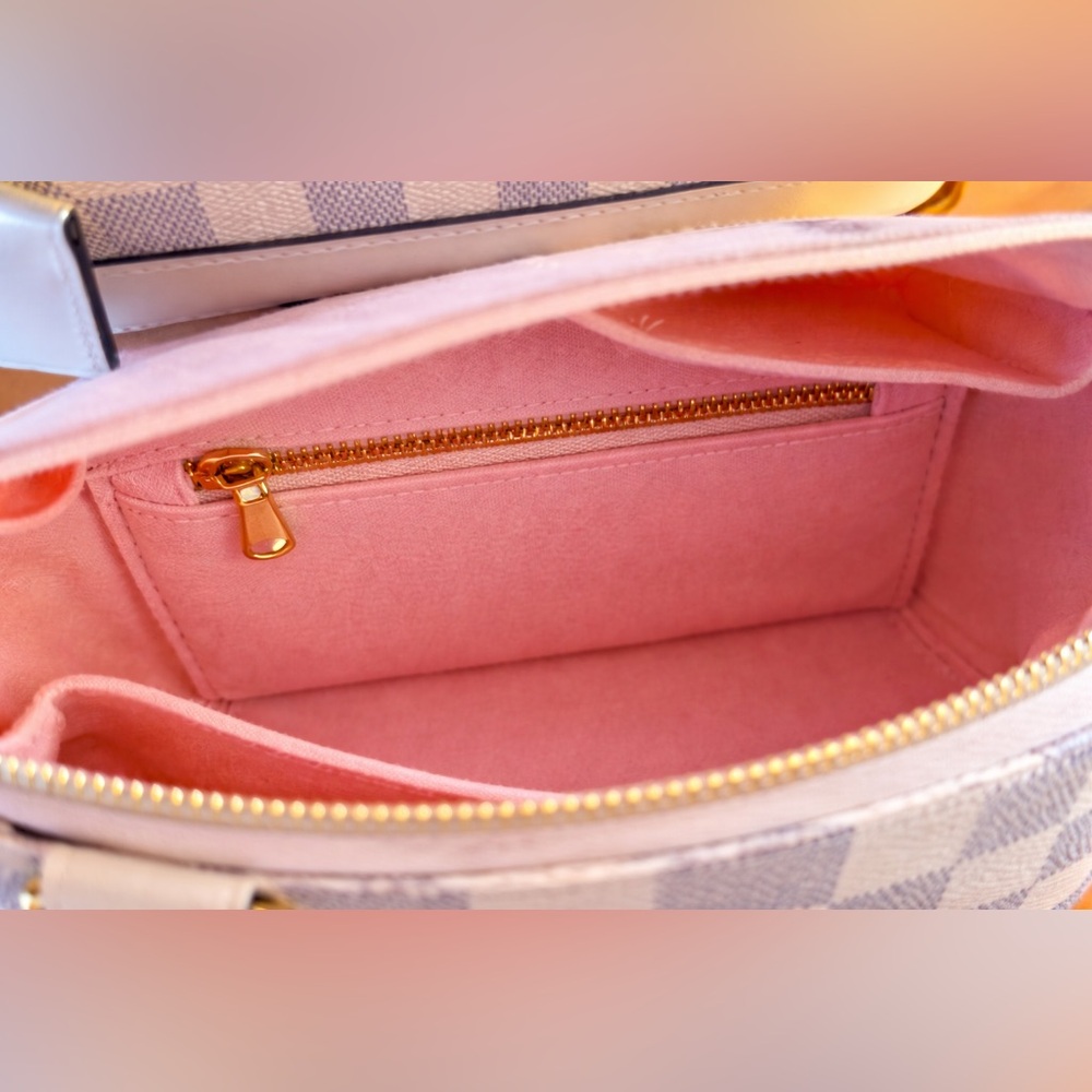 💯 Authentic Louis Vuitton Alma BB Damier Azur Braided Handles (Model N45294)Pink - Picture 11 of 17